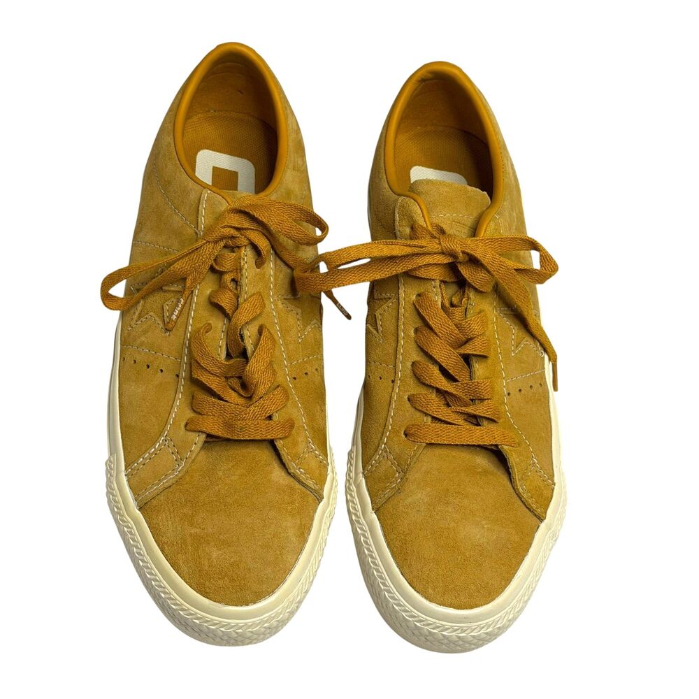 Converse Cons One Star Suede Sneaker Shoe Unisex Saffron Gold Men 9 Women 10.5 - Picture 4 of 13